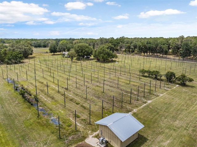 aerial view with a rural view