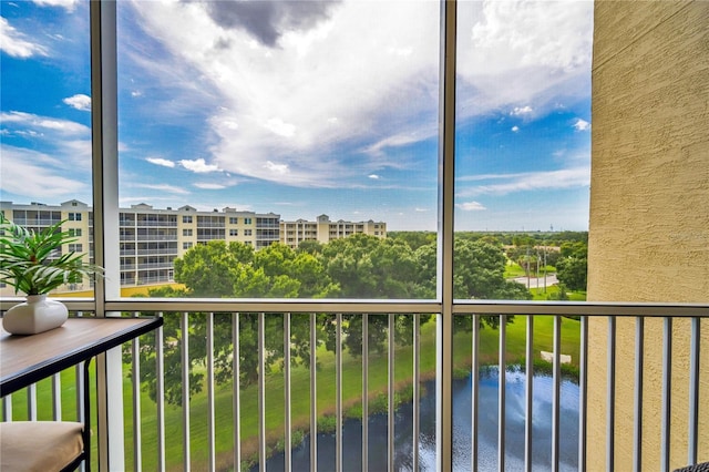 balcony with a water view