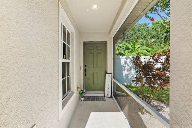 view of doorway to property