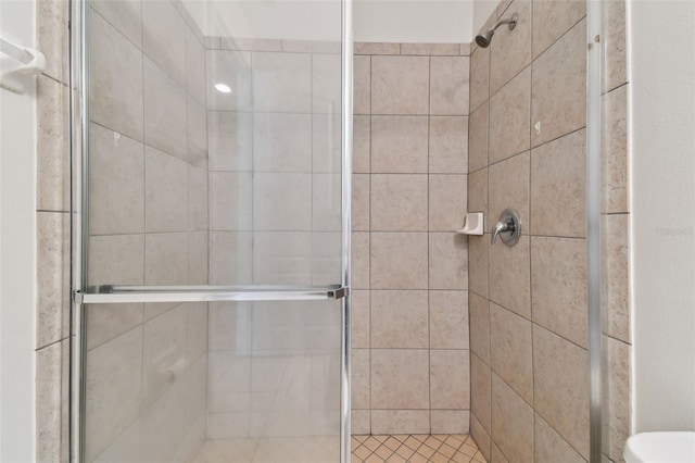 bathroom featuring walk in shower