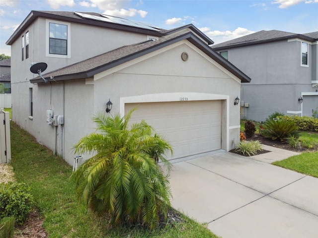 view of property exterior featuring a garage