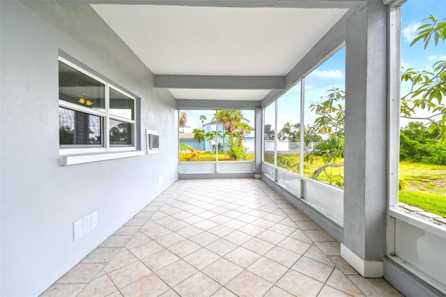 view of unfurnished sunroom