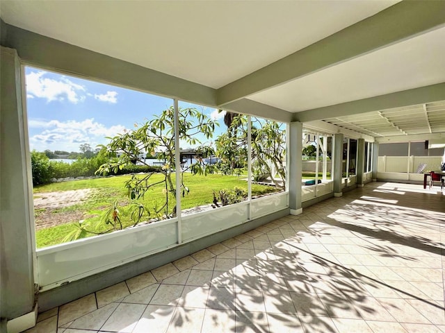 view of unfurnished sunroom