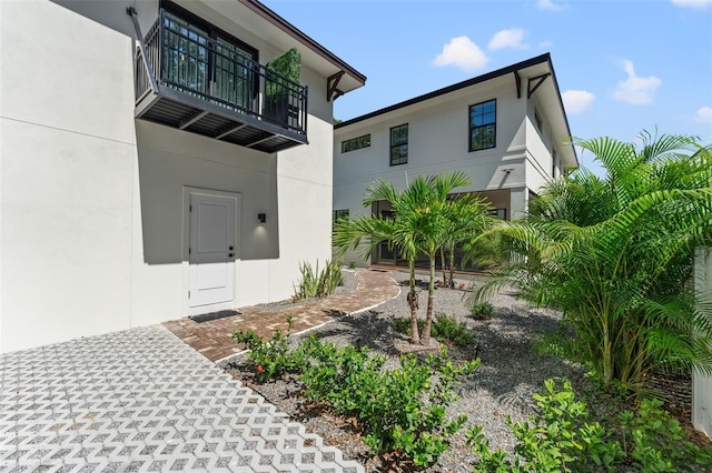 exterior space with a balcony