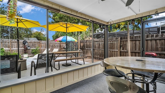 view of sunroom