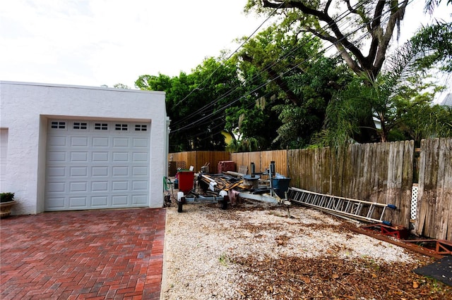 view of garage