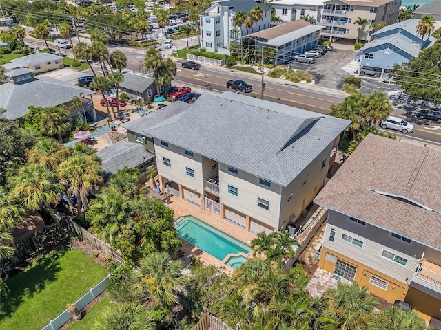 aerial view with a residential view