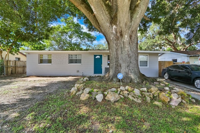 view of single story home