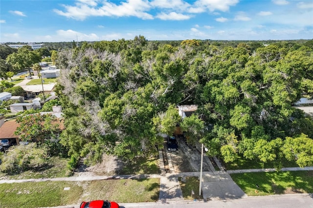 bird's eye view with a view of trees