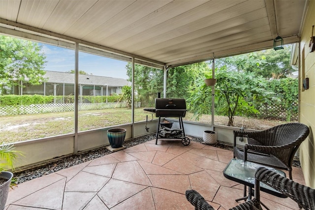 view of unfurnished sunroom