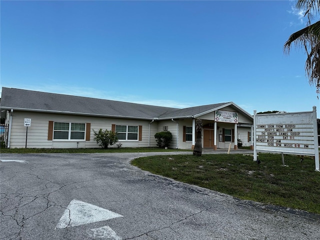 view of single story home