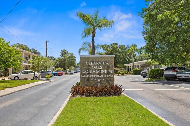 view of community sign