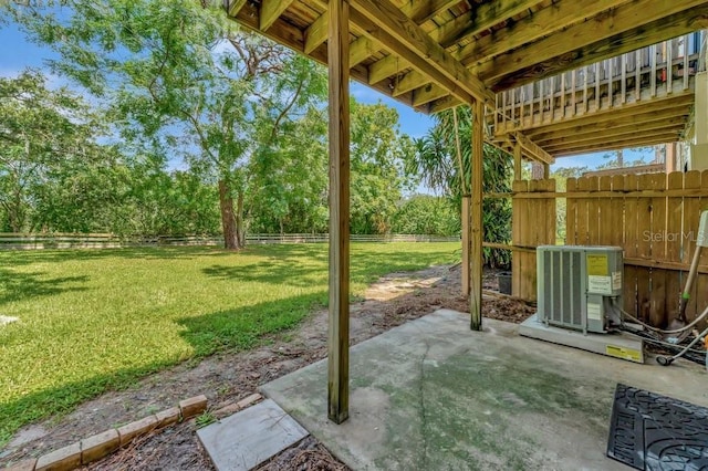 view of patio / terrace featuring central AC unit