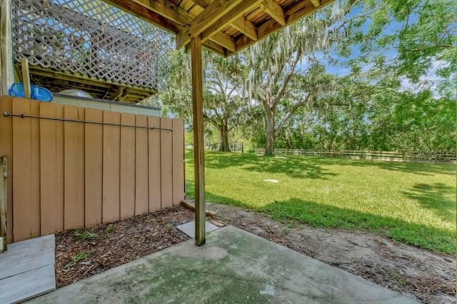 view of yard featuring a patio