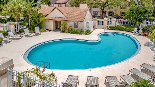 view of pool with a patio area