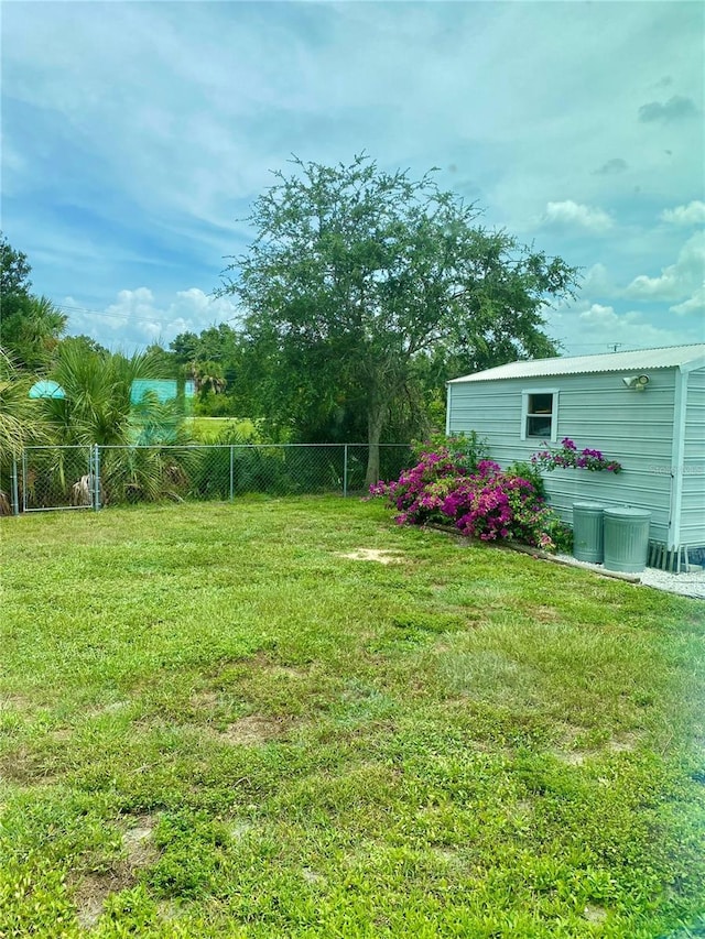 view of yard with fence