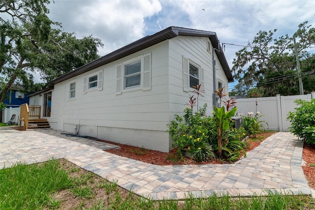 view of home's exterior with a patio