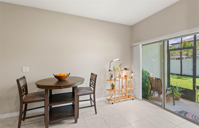 view of tiled dining room