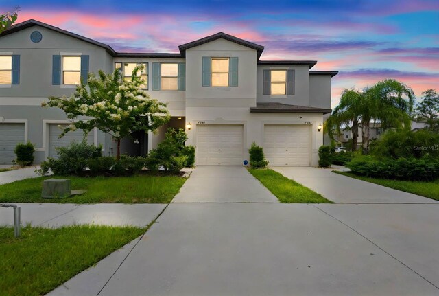 view of front of property featuring a garage