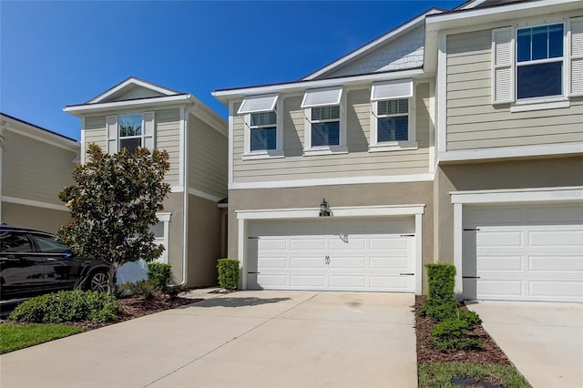 view of property featuring a garage