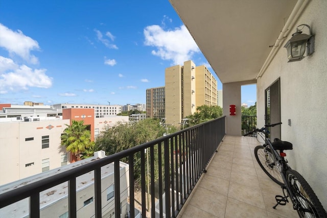 balcony featuring a view of city