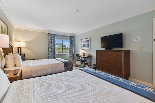 bedroom featuring ornamental molding