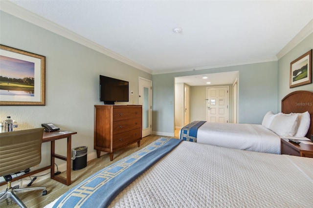 bedroom featuring ornamental molding