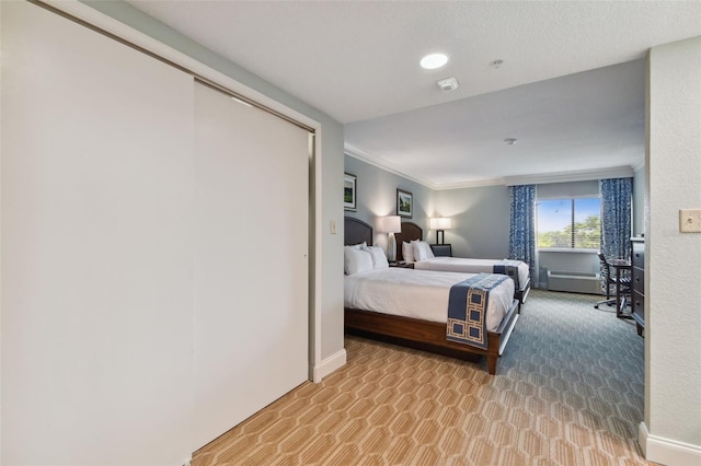 bedroom featuring ornamental molding