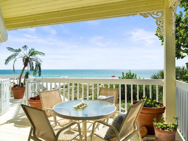 balcony with a water view