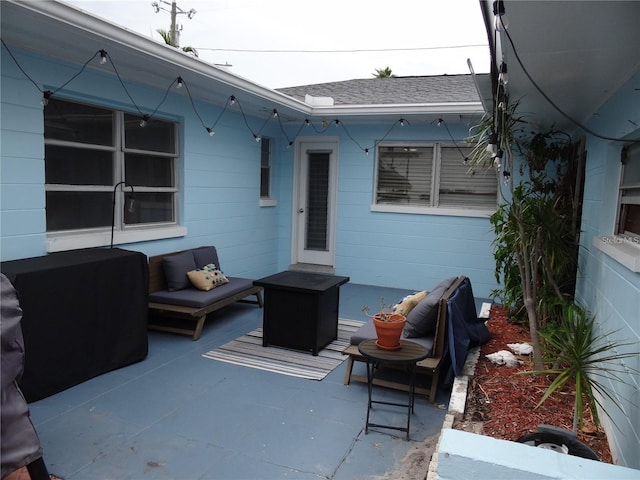 view of patio featuring an outdoor hangout area