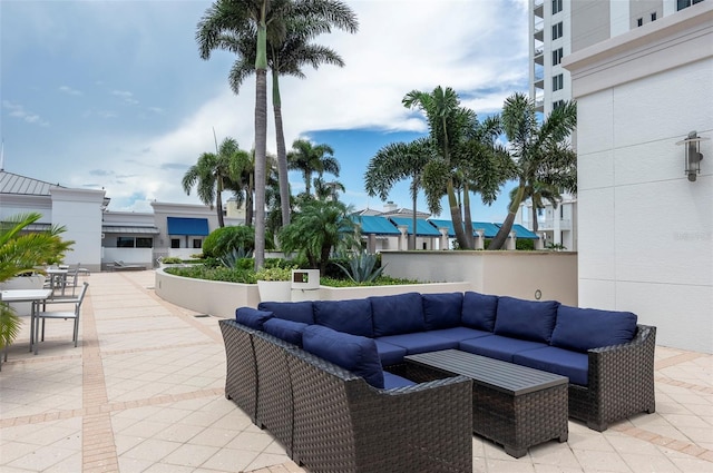 view of patio featuring an outdoor hangout area