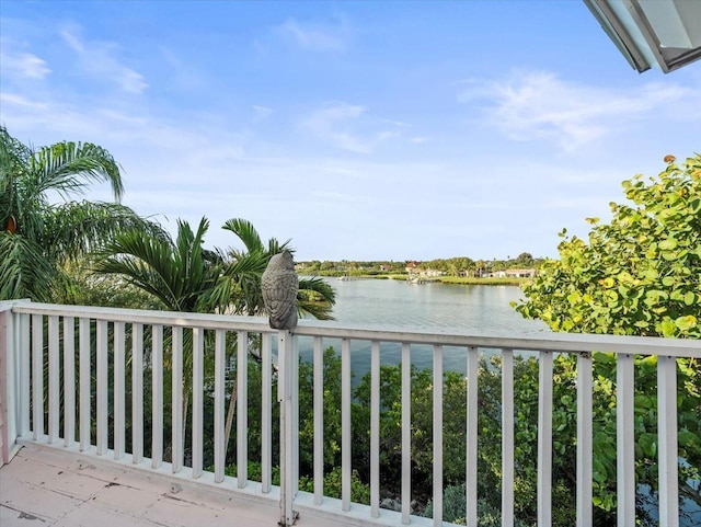 balcony with a water view