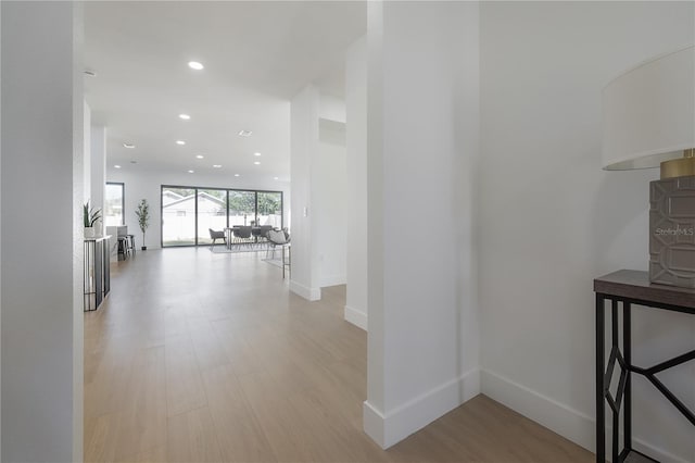 hall featuring light hardwood / wood-style floors