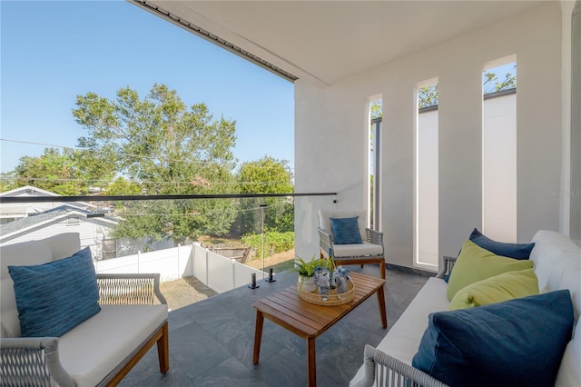 balcony featuring outdoor lounge area