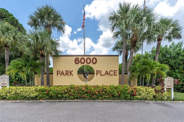 view of community sign