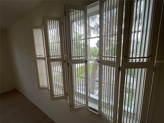 interior space featuring carpet flooring