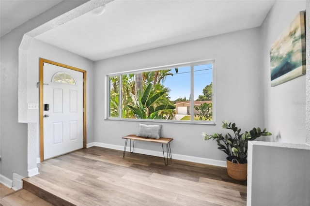 1549 Linwood Dr, Clearwater, FL 33755 - foyer entrance featuring wood finished floors and baseboards