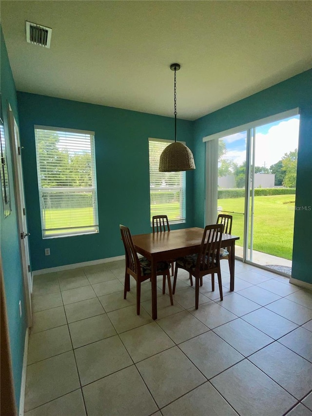 view of tiled dining area