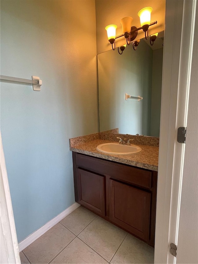 bathroom featuring tile patterned flooring and vanity