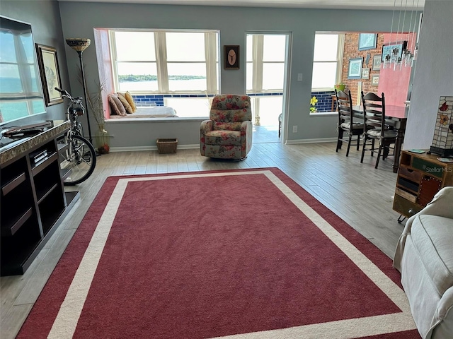 living room featuring light hardwood / wood-style floors