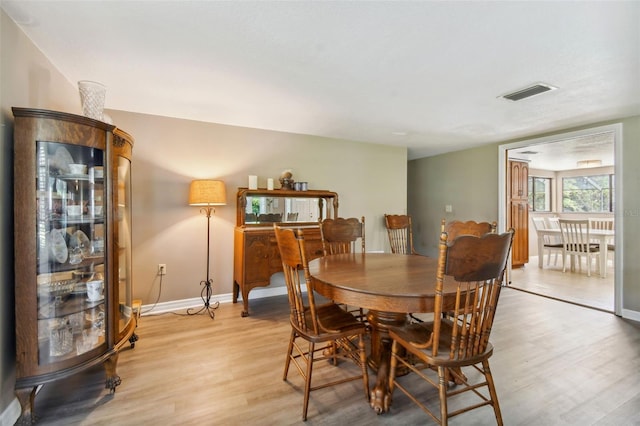 dining room with light hardwood / wood-style floors