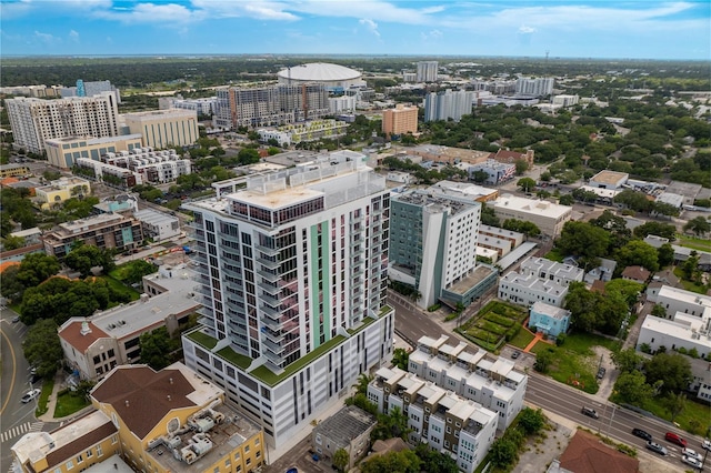 drone / aerial view with a view of city