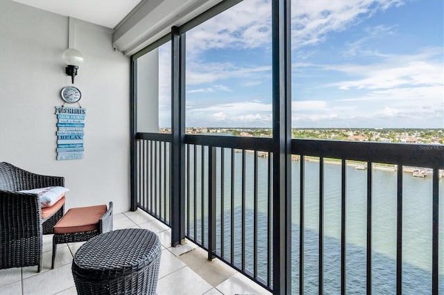 balcony with a water view