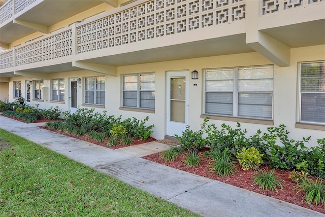 doorway to property with a balcony