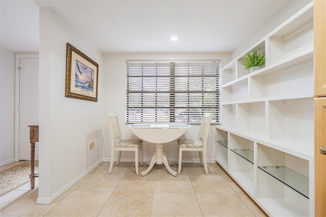 view of tiled dining space