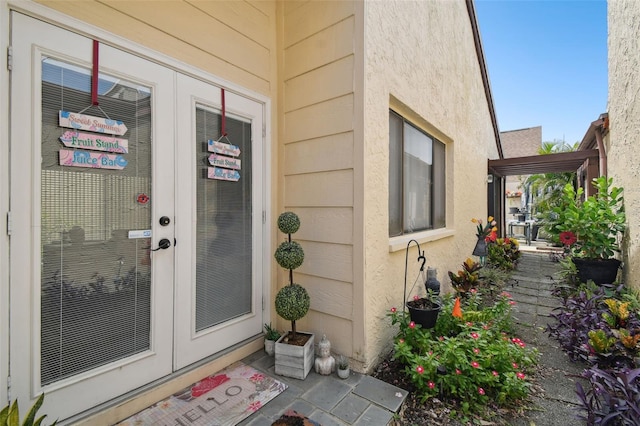 entrance to property with french doors