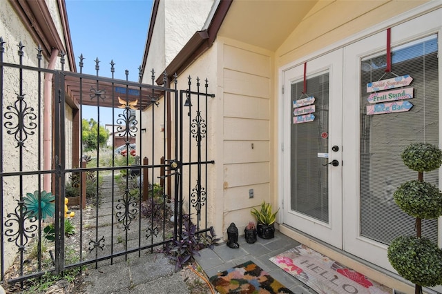 entrance to property with french doors