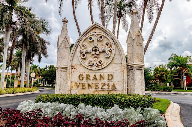 view of community sign