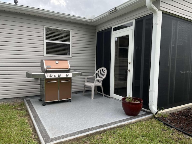 view of patio with grilling area