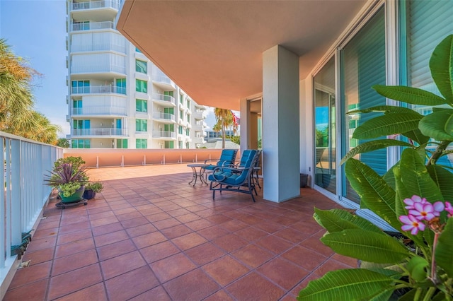 view of patio / terrace featuring a balcony